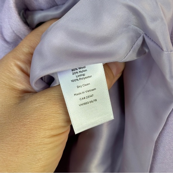 Talbots Classic Italian Wool Blend Lined Jacket Sz 8 Lavender Soft Scalloped - Picture 3 of 4